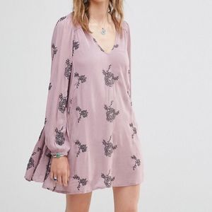 Free People purple floral print dress
